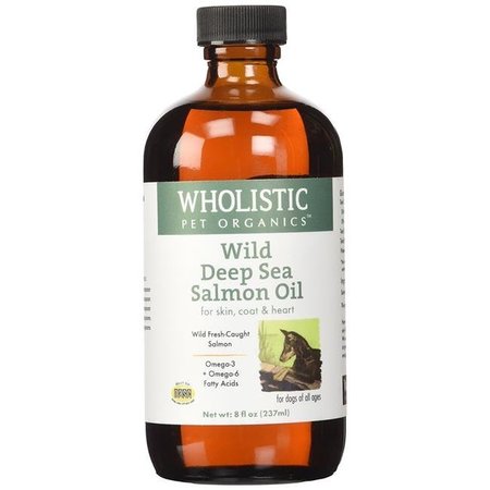 WHOLISTIC PET ORGANICS Wholistic Pet Organics SCTWP30Glass 16 oz Wild Deep Sea Salmon Oil Glass SCTWP30Glass